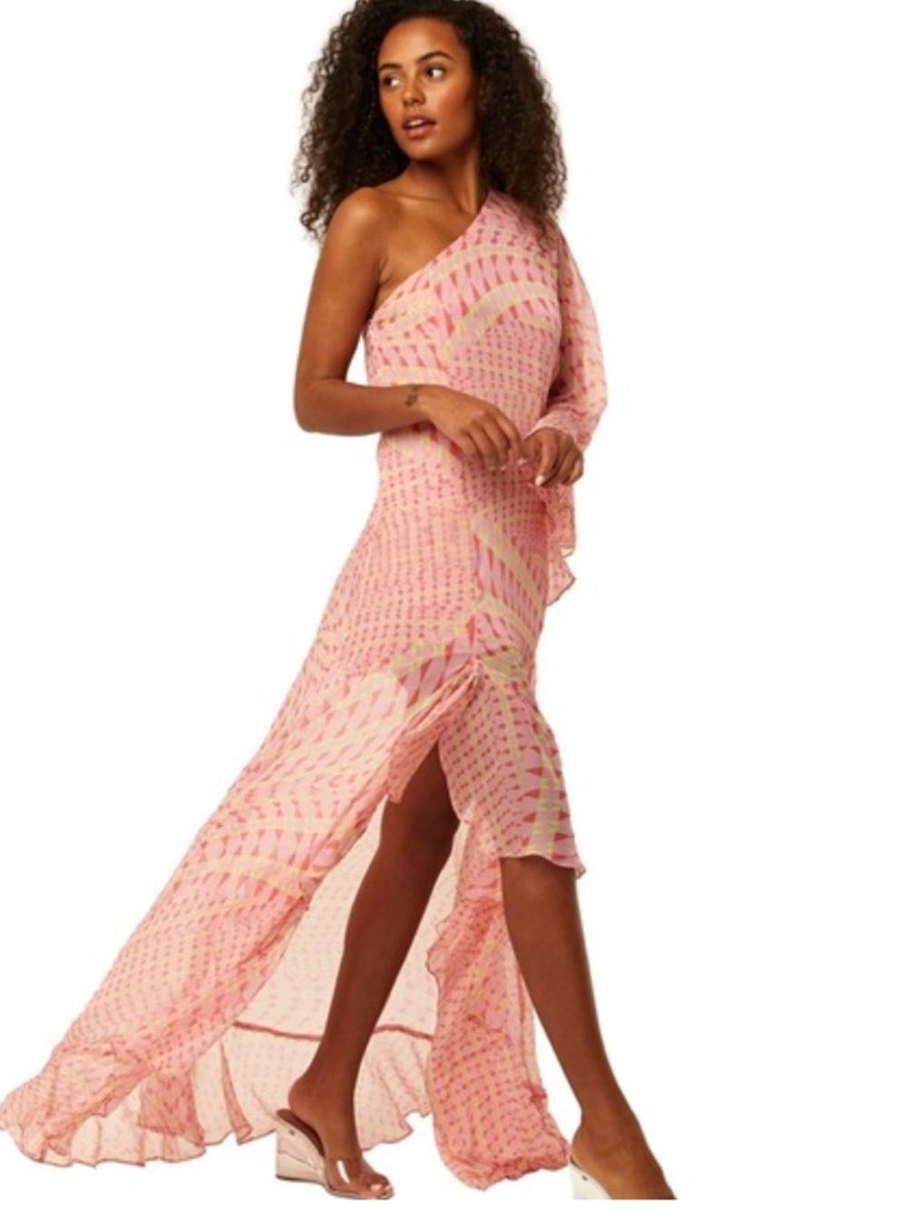 MISA LOS ANGELES ONE SHOULDER MAXI DRESS